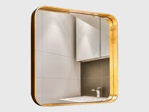 Espejo cuadrado 500MM hojilla oro